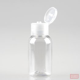 50ml Tall PET Plastic Pharmacy Bottle with Flip Top Cap