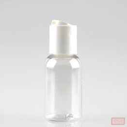 50ml Tall PET Plastic Pharmacy Bottle with White Disc Top Cap