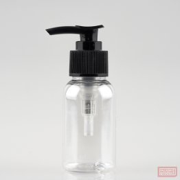 50ml Tall PET Plastic Pharmacy Bottle with Black Locking Lotion Pump