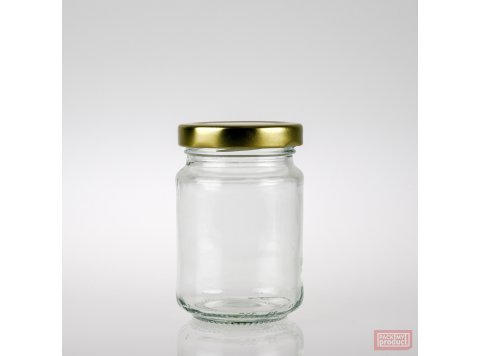 150ml Clear Glass Food Jar with 53mm Gold Twist Cap