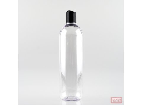 500ml Tall PET Plastic Pharmacy Bottle with Black Disc Top Cap